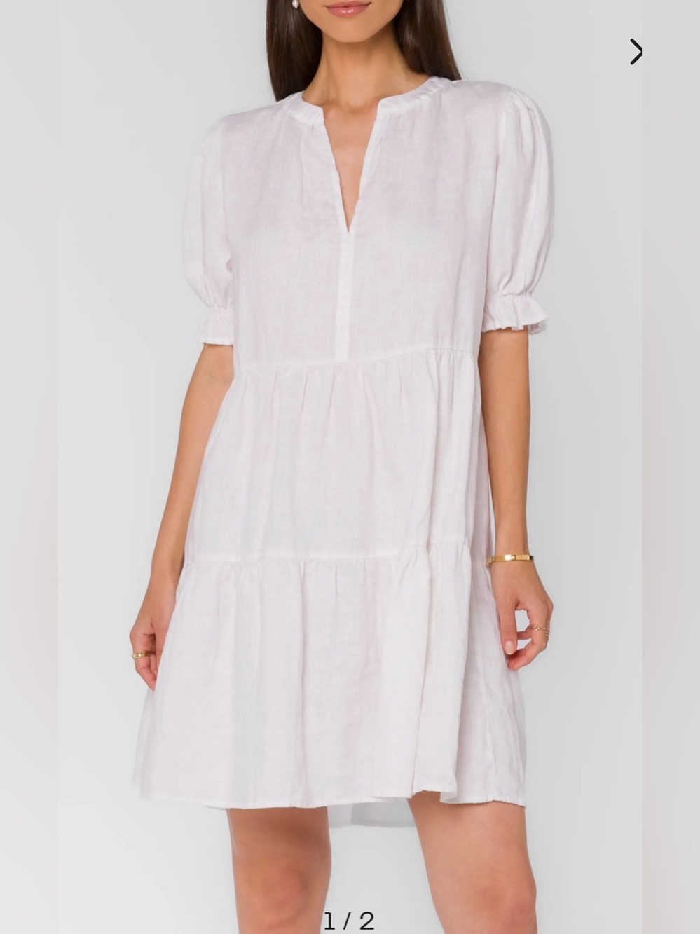 Velvet by Graham & Spencer White Tiered Midi Dress